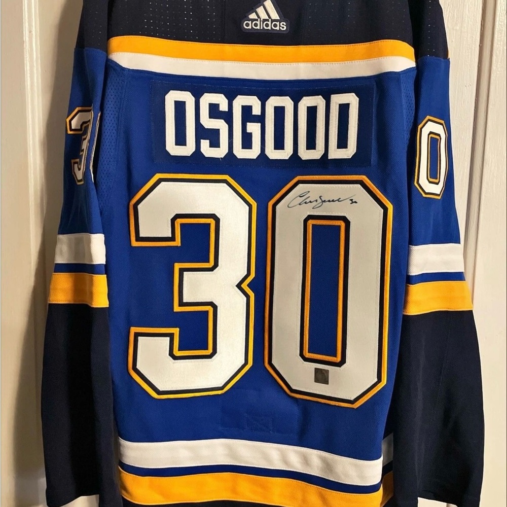 Chris Osgood Signed Autographed St.Louis Blues Jersey Frameworth COA Brand New